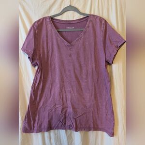 Coldwater Creek Mauve V-Neck Short Sleeve Top